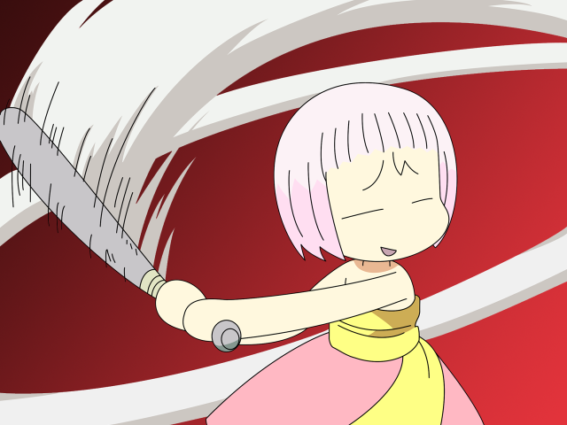 Cartoon girl pink hair brush free wallpaper for desktop - medium preview image