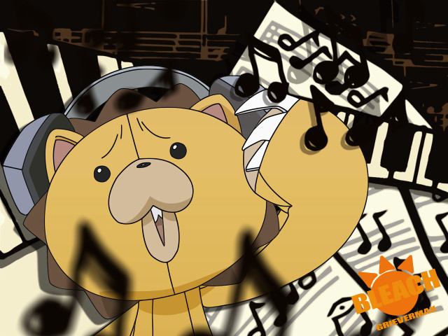 Cartoon bear headphones music notes free wallpaper for desktop - medium preview image