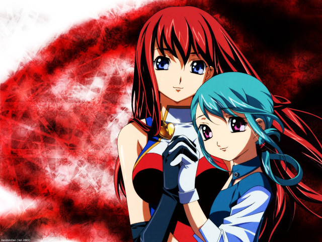 Anime girls long hair blue #12 free wallpaper for desktop - medium preview image