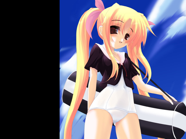 Blonde anime girl life preserver free wallpaper for desktop - medium preview image