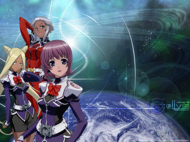 Space girls planet stars aurora free wallpaper for desktop - medium preview image