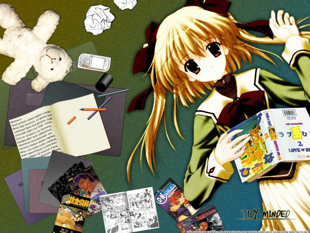 Girl longhair book stuffedanimal schooluniform free wallpaper for desktop - medium preview image