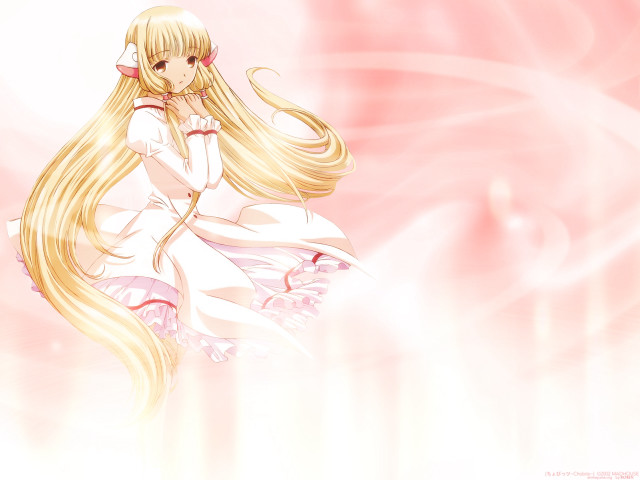 Blonde girl white dress pink free wallpaper for desktop - medium preview image