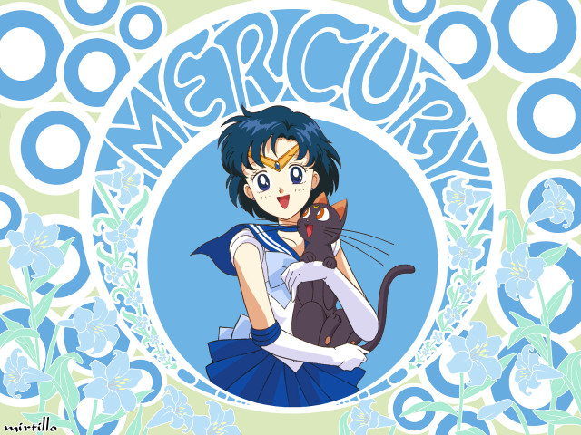 Merricur blue sailor cat flower free wallpaper for desktop - medium preview image
