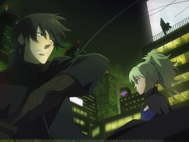 City night anime characters ledge free wallpaper for desktop - medium preview image