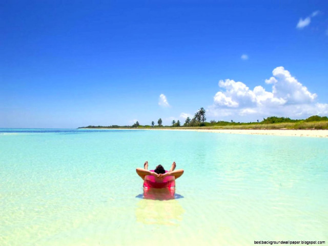 Person sitting water arms up free wallpaper for desktop - medium preview image