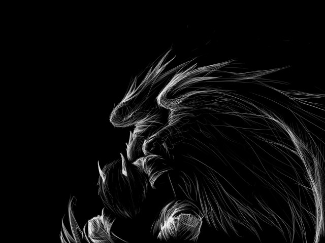Lion angel wings feathers monochrome free wallpaper for desktop - medium preview image