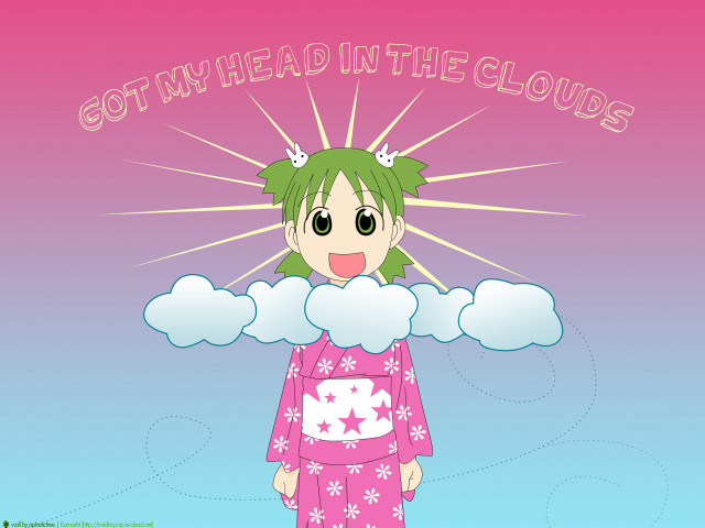 Girl pink pajamas cloud marry free wallpaper for desktop - medium preview image