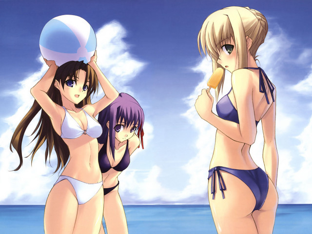 Beach bikinis ball horizon sky free wallpaper for desktop - medium preview image