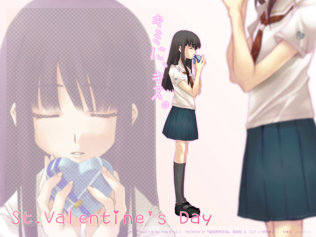 Girl schooluniform reflection cellphone blurry free wallpaper for desktop - medium preview image