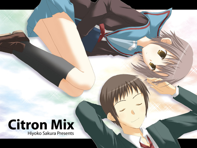 Nagato yuki anime couple bed free wallpaper for desktop - medium preview image