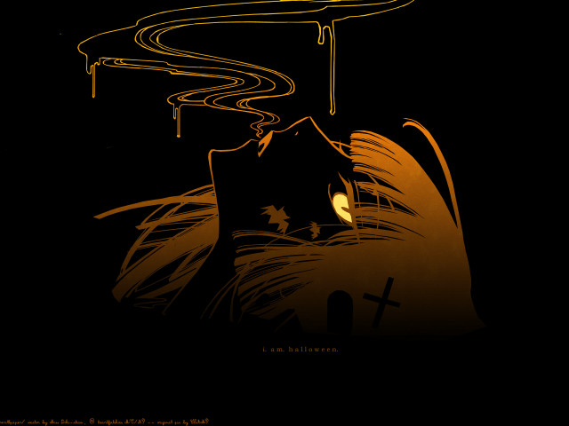 Black yellow cat gothic poster free wallpaper for desktop - medium preview image