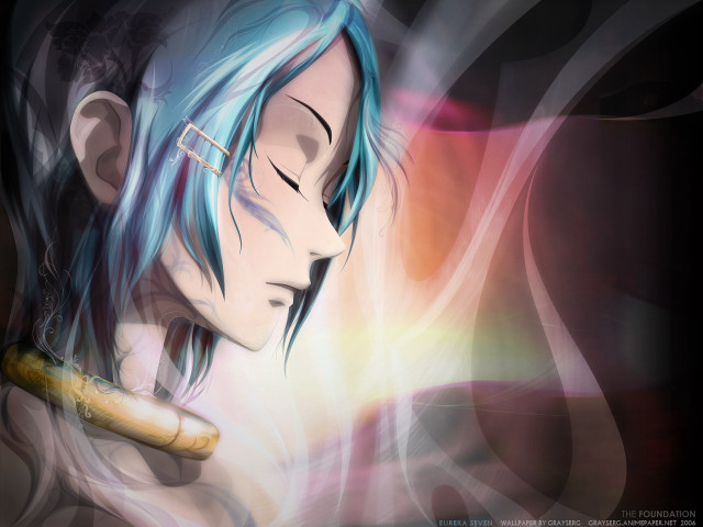 Anime bluehair glasses hotdog gothic free wallpaper for desktop - medium preview image