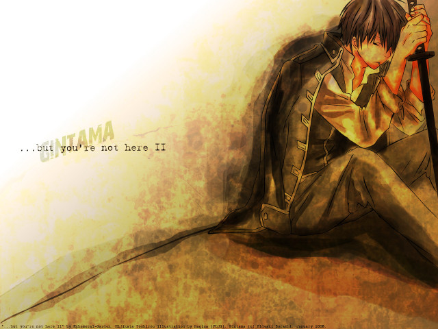 Man sitting sword quote manga free wallpaper for desktop - medium preview image