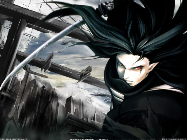 Long haired man sword gothic free wallpaper for desktop - medium preview image