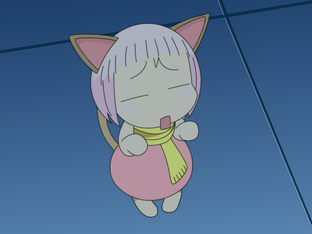 Cartoon cat yellow ribbon pink free wallpaper for desktop - medium preview image