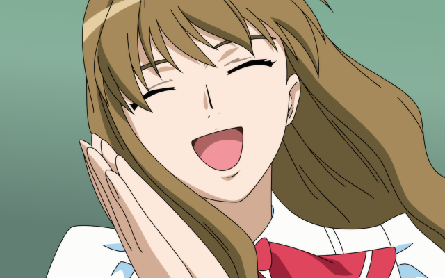 Woman longhair redbow openmouth greenbg free wallpaper for desktop - medium preview image