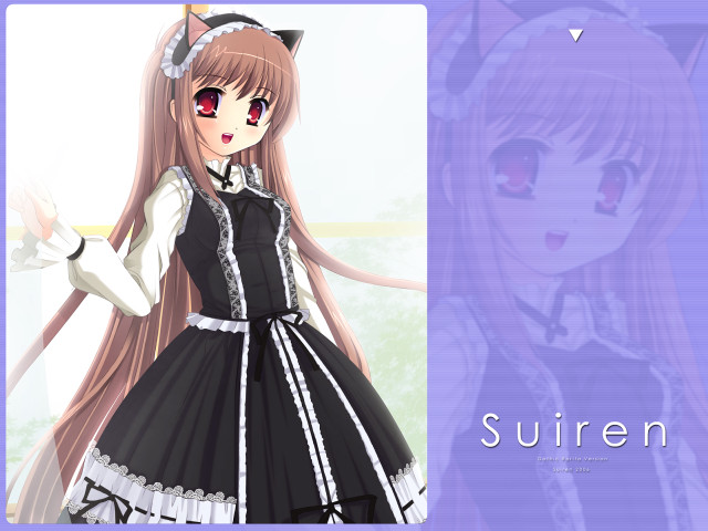 Anime girl cat ears long free wallpaper for desktop - medium preview image