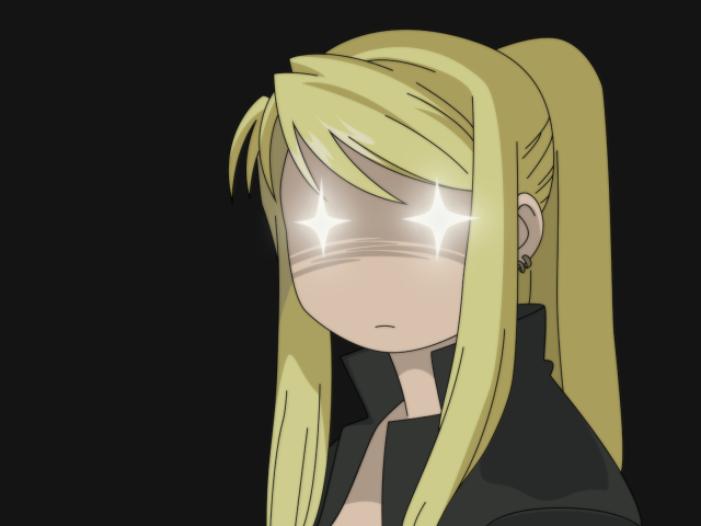 Blonde pony tail glowing eyes free wallpaper for desktop - medium preview image