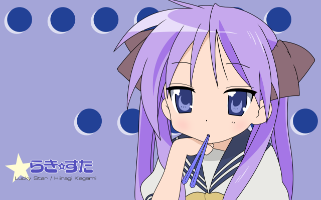 Anime girl purple hair blue #14 free wallpaper for desktop - medium preview image