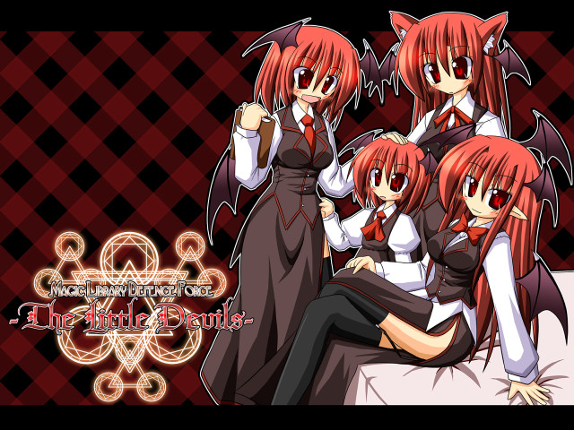 Anime girls bats gothic symmetry free wallpaper for desktop - medium preview image