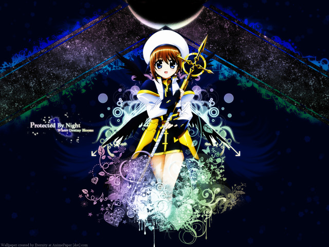 Anime girl star sword moon free wallpaper for desktop - medium preview image