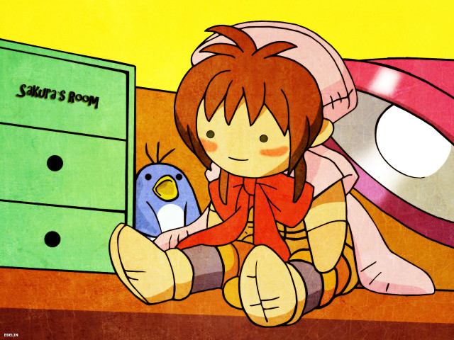 Girl sitting bed toy dresser free wallpaper for desktop - medium preview image