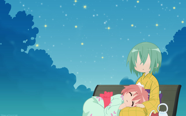 Aurora galaxy fireworks starry sky free wallpaper for desktop - medium preview image