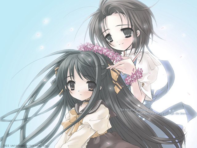 Anime girls flower hair gothic free wallpaper for desktop - medium preview image
