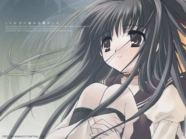 Girl longhair whiteshirt bluebackground sailorcollar free wallpaper for desktop - medium preview image