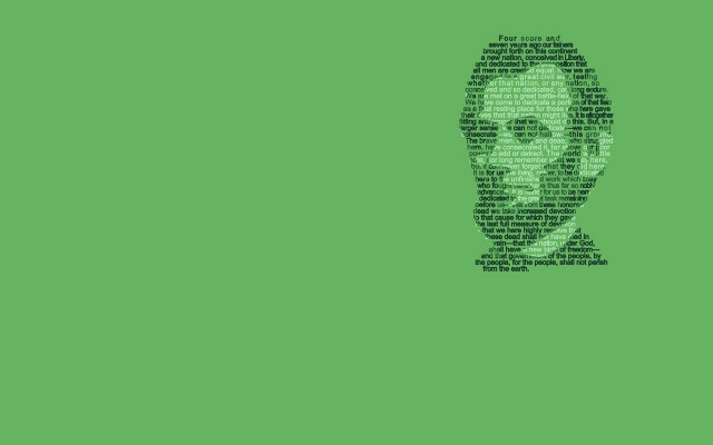Green background man face words free wallpaper for desktop - medium preview image