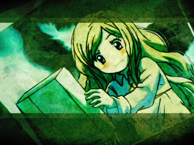 Girl long hair sad anime free wallpaper for desktop - medium preview image