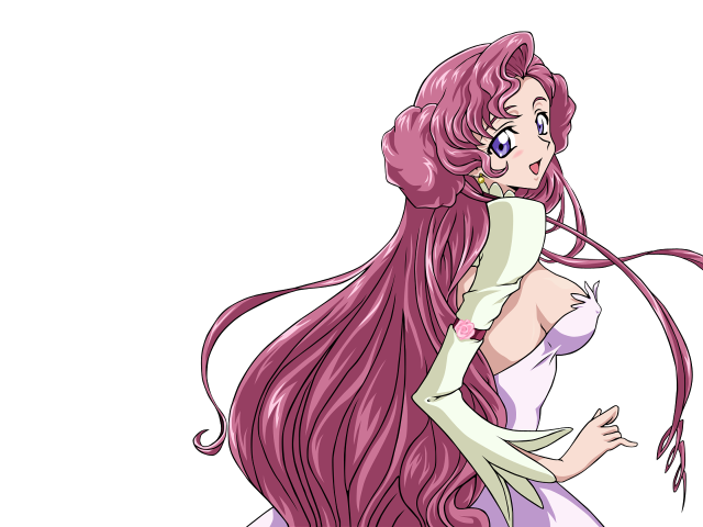 Pink haired woman ponytail white free wallpaper for desktop - medium preview image
