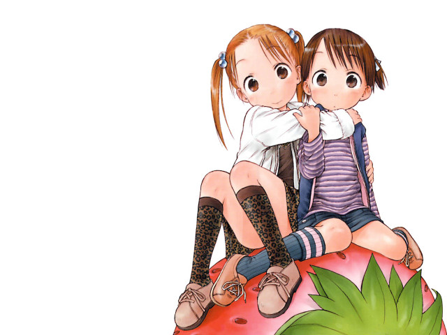 Sisters twins strawberry manga yayoi free wallpaper for desktop - medium preview image