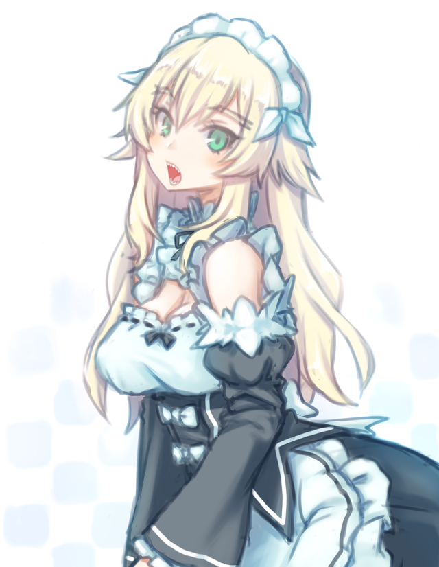 Anime girl blonde blue dress free wallpaper for mobile - medium preview image