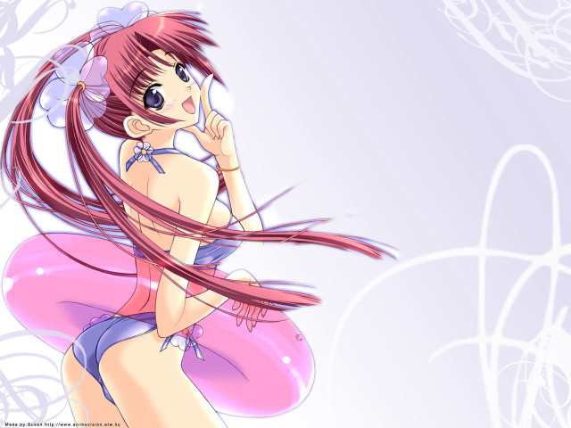 Long hair pink dress anime free wallpaper for desktop - medium preview image