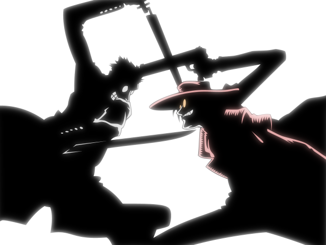 Man woman hats swords silhouette free wallpaper for desktop - medium preview image