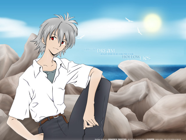 Man sitting rock ocean blue free wallpaper for desktop - medium preview image