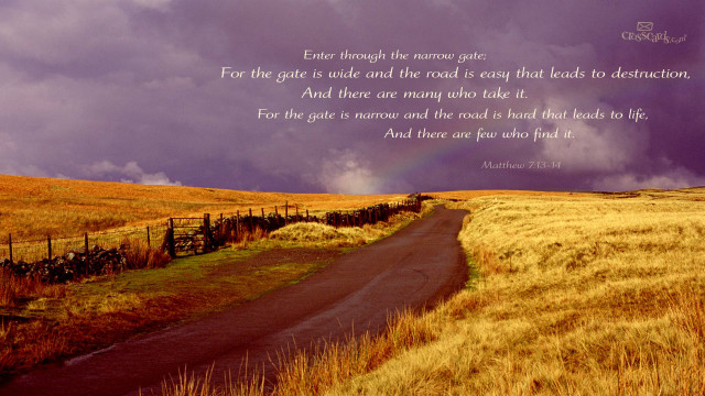 Road rainbow quote empty gate free wallpaper for desktop - medium preview image
