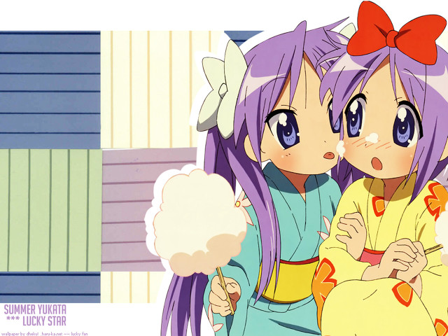 Purple hair sisters kimono bows free wallpaper for desktop - medium preview image