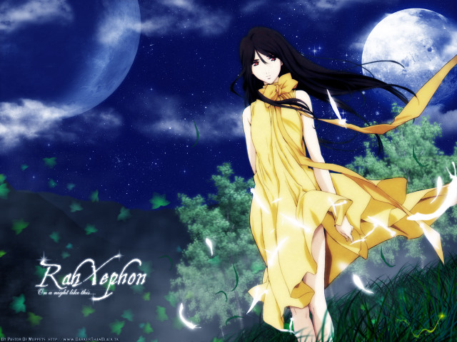 Yellow dress fullmoon anime astronaut free wallpaper for desktop - medium preview image
