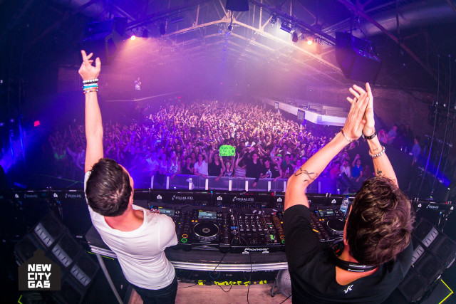 Concert crowd fireworks starry sky free wallpaper for desktop - medium preview image