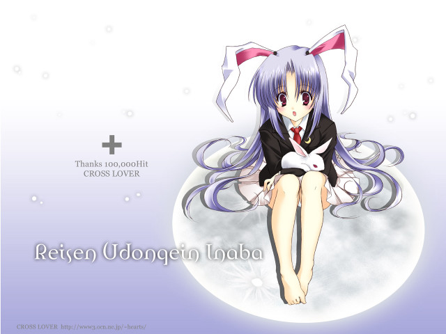 Moon bunny girl cat cross free wallpaper for desktop - medium preview image