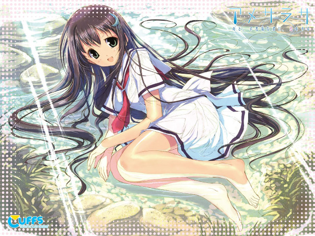 Girl water long hair sitting free wallpaper for desktop - medium preview image