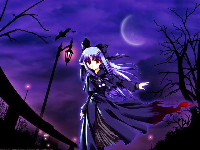 Purple dress full moon gothic free wallpaper for desktop - medium preview image