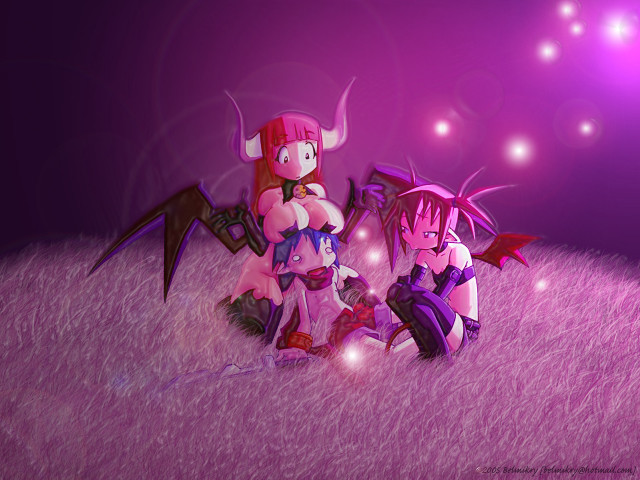 Cartoon couple grass purple stars free wallpaper for desktop - medium preview image