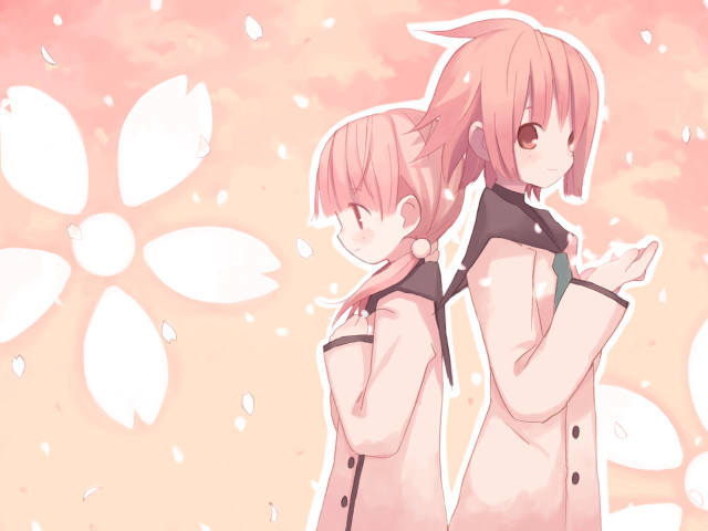 Anime girls cherry blossoms pink free wallpaper for desktop - medium preview image