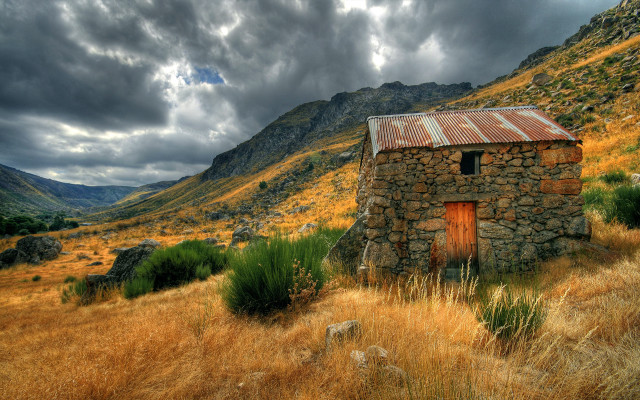 Small stone building field mountains #2 free wallpaper for desktop - medium preview image