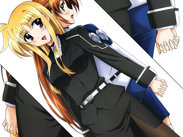 Anime couple military uniform hand free wallpaper for desktop - medium preview image