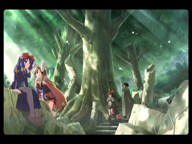 Forest fantasy concept art 3girls free wallpaper for desktop - medium preview image